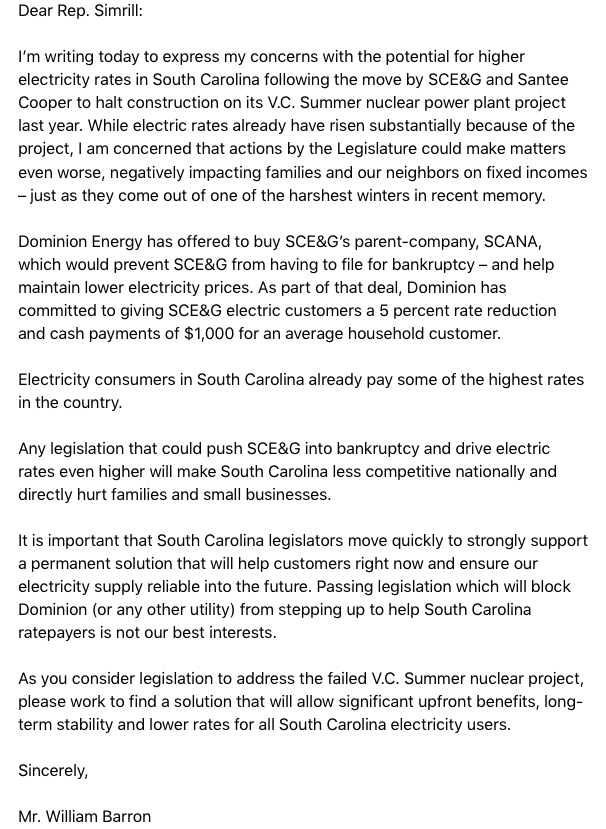 Fraudulent VC Summer email